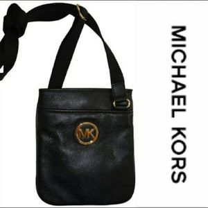 Michael Kors Fulton Black Leather Crossbody bag